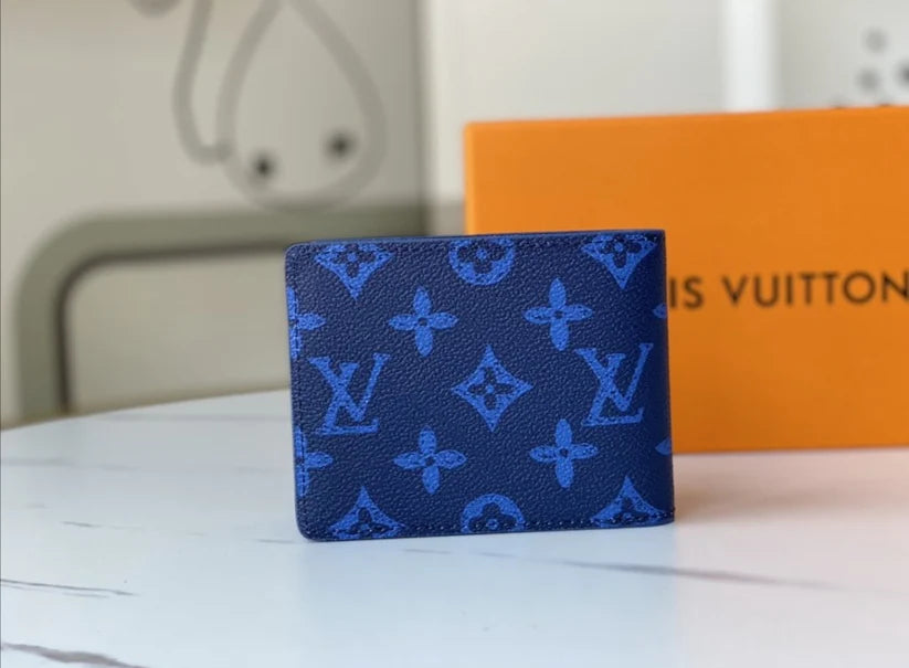LV Blue Monogram Printed Wallet