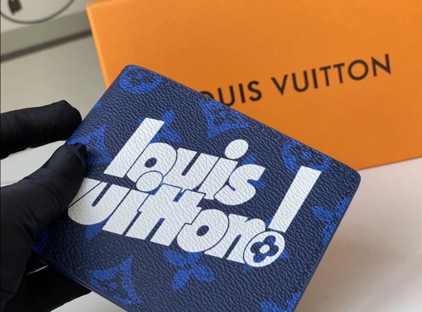 LV Blue Monogram Printed Wallet