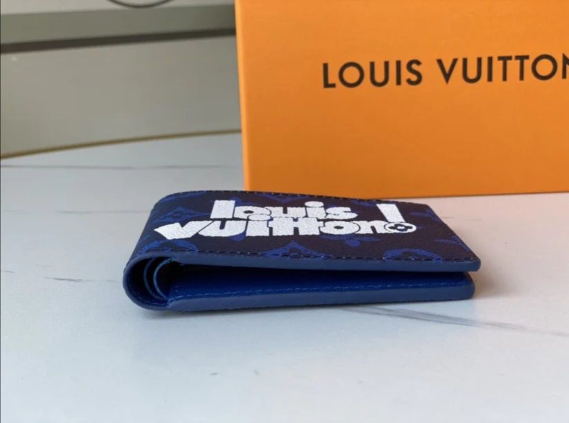 LV Blue Monogram Printed Wallet